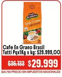 Brasil - Cafe En Grano  Tutti Pqx1Kg