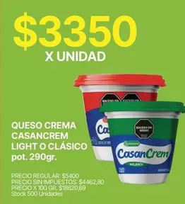 Casancrem - QUESO CREMA LIGHT O CLÁSICO