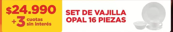 SET DE VAJILLA OPAL 16 PIEZAS