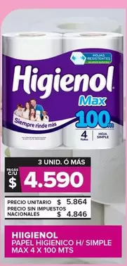 Higienol - PAPEL HIGIENICO H/ SIMPLE