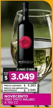 Novecento - VINO TINTO MALBEC