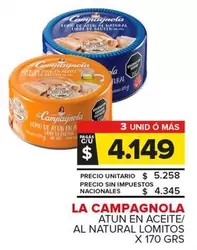 La Campagnola - ATUN EN ACEITE/AL NATURAL LOMITOS