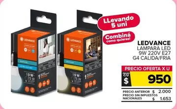 Ledvance - LAMPARA LED 9W 220V E27 G4 CALIDA/FRIA