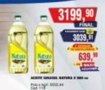 Natura - ACEITE GIRASOL NATURA X 900 ml