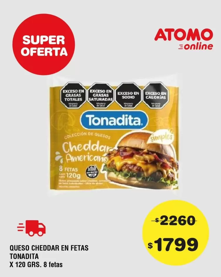 Tonadita - QUESO CHEDDAR EN FETAS