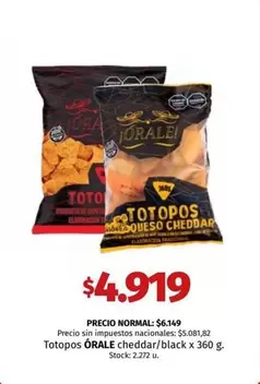 X$ - Totopos cheddar/black x 360 g