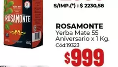 Rosamonte - Yerba Mate 55 Aniversario x 1 Kg. Cód:19323