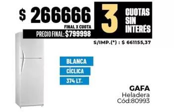 Gafa - Heladera Cód:80993