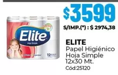 Elite - Papel Higiénico Hoja Simple