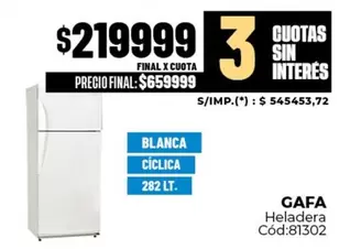 Gafa - Heladera Cód:81302