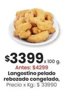 X$ - Langostino pelado rebozado congelado