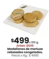 X$ - Medallones de merluza rebozados congelados