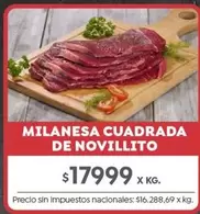 X$ - MILANESA CUADRADA DE NOVILLITO