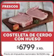 X$ - COSTELETA DE CERDO CON HUESO