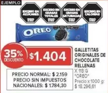 Oreo - GALLETITAS ORIGINALES DE CHOCOLATE RELLENAS