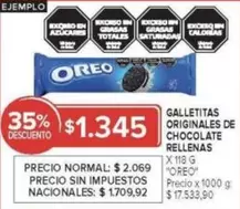 Oreo - GALLETITAS ORIGINALES DE CHOCOLATE RELLENAS