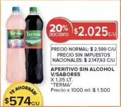 Terma - APERITIVO SIN ALCOHOL V/SABORES