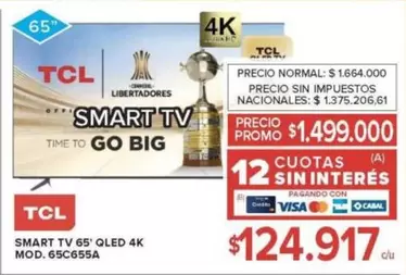 TCL - SMART TV 65' QLED 4K
