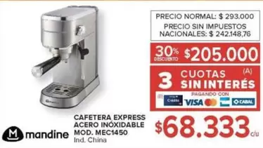 Express - CAFETERA EXPRESS ACERO INOXIDABLE MEC1450