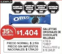 Oreo - GALLETITAS ORIGINALES DE CHOCOLATE RELLENAS