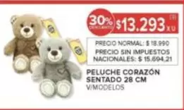 PELUCHE CORAZÓN SENTADO 28 CM