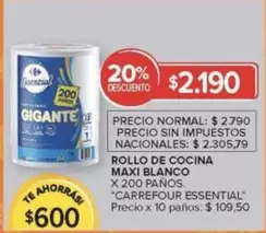 Gigante - ROLLO DE COCINA MAXI BLANCO