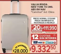 Carrefour - VALIJA RIGIDA NEW YORK 74 CMS. ABS 8W NAV