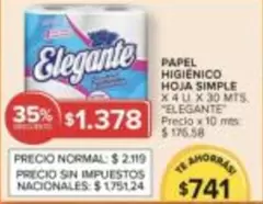 Elegante - PAPEL HIGIENICO HOJA SIMPLE