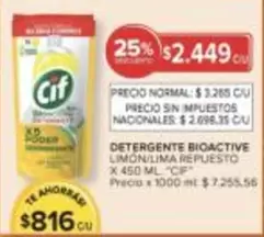 Cif - DETERGENTE BIOACTIVE LIMON/LIMA REPUESTO
