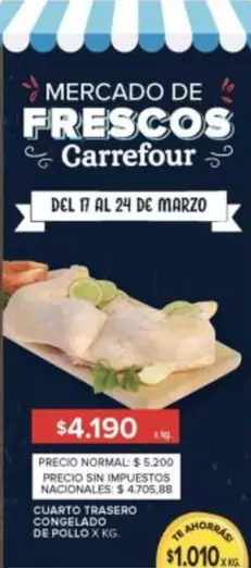 Carrefour - CUARTO TRASERO CONGELADO DE POLLO X KG