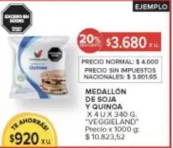 X$ - MEDALLÓN DE SOJA Y QUINOA