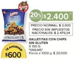 X$ - GALLETITAS CON CHIPS SIN GLUTEN