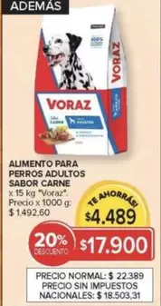 Voraz - ALIMENTO PARA PERROS ADULTOS SABOR CARNE