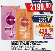 Sedal - Shampoo y Acondicionador D-PACK