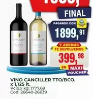 X$ - VINO CUILLER TTO/BCO. x 1,125 Lt. Cod: 26640-26639