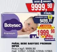 Babysec - PAÑAL BEBE BABYSEC PREMIUN HIPER