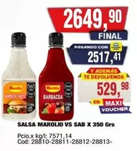 Marolio - SALSA MAROLIO VS SAB X 350 Grs