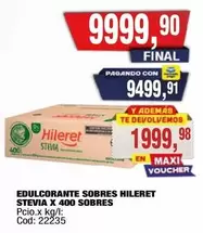 Hileret - EDULCORANTE SOBRES STEVIA X 400 SOBRES