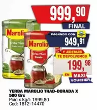Marolio - YERBA MAROLIO TRAD-DORADA X 500 Grs