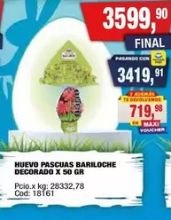 Bariloche - HUEVO PASCUAS BARILOCHE DECORADO X 50 GR