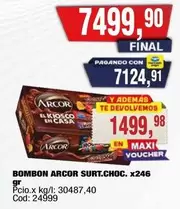 Arcor - BOMBON ARCOR SURT.CHOC. x246