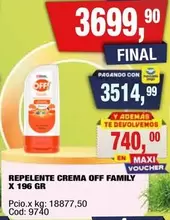 Off - REPENTE CREMA OFF FAMILY X 196 GR