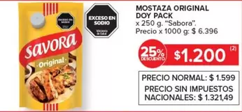 Savora - MOSTAZA ORIGINAL DOY PACK