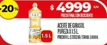 Pureza - ACEITE DE GIRASOL PUREZA