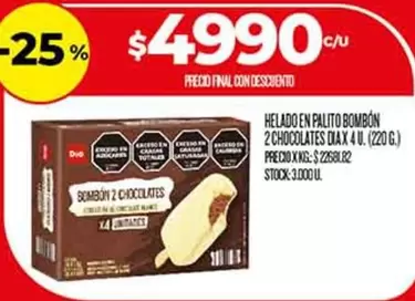 Class - HELADO EN PALITO BOMBON 2 CHOCOLATES