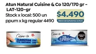 Cuisine - Atun Natural  & Co 120/170 gr - LAT-120-gr
