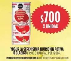 La Serenísima - YOGUR NUTRICION ACTIVA O CLASICO FIRME O NATURAL