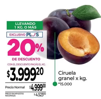 X$ - Ciruela granel x kg.