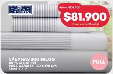 X$ - SÁBANAS 200 HILOS