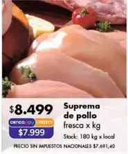 X$ - Suprema de pollo fresca